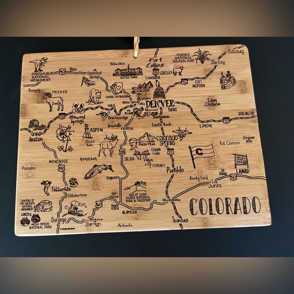 Totally Bamboo Colorado State Serving / Cutting Board,  NWT